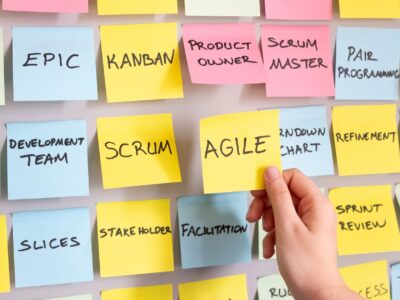 Agile team working together
